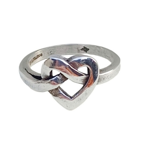Sterling Silver Love Knot Ring - .925 Silver Intertwined Knot Band - View #13